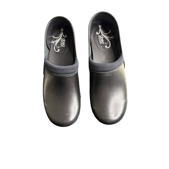 Abeo Biosystem Women's Black Leather Ellie Slip-On Nursing Clogs Size 10N - Picture 1 of 12
